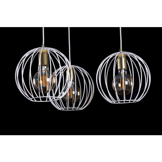 Kajaani 3L weiße Hängelampe 3x E27 Metallkäfig