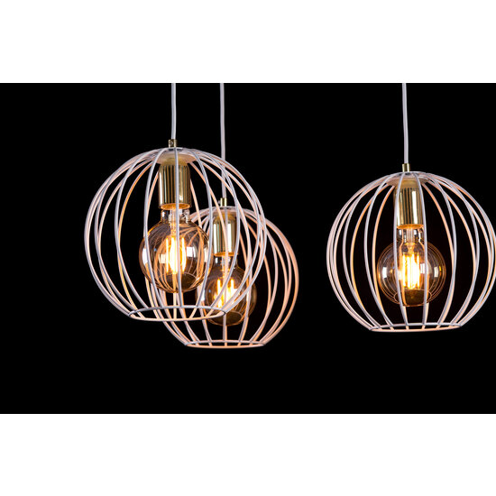 Kajaani 3L witte hanglamp 3x E27 metaalkooi