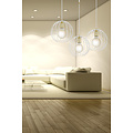 Suspension Kajaani 3L blanche 3x E27 cage métal
