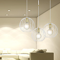 Suspension Kajaani 3L blanche 3x E27 cage métal
