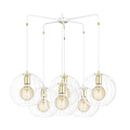 Emibig Emibig Kajaani 6L lámpara colgante blanca 6x E27 jaula de metal - Ideal para crear una atmósfera cálida en cualquier espacio