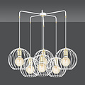Emibig Emibig Kajaani 6L white hanging lamp 6x E27 metal cage - Ideal for creating a warm atmosphere in any space