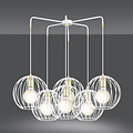 Emibig Emibig Kajaani 6L lámpara colgante blanca 6x E27 jaula de metal - Ideal para crear una atmósfera cálida en cualquier espacio