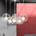 Emibig Emibig Kajaani 6L witte hanglamp 6x E27 metaalkooi - Perfect voor sfeervolle verlichting in elke ruimte