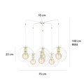 Emibig Emibig Kajaani 6L weiße Hängeleuchte 6x E27 Metallkäfig - Ideal für eine warme Atmosphäre in jedem Raum