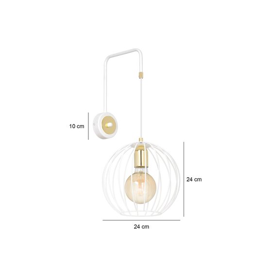 Emibig Emibig Kajaani weiße Wandleuchte mit Gold 1x E27 - Ideal für eine gemütliche Atmosphäre