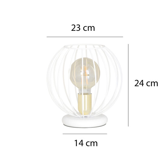 Lampe de table Kajaani blanche et dorée 1x E27