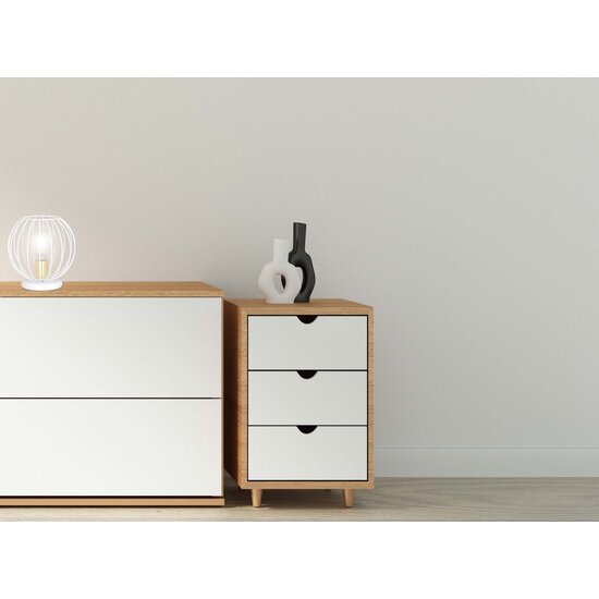 Emibig Emibig Kajaani wit en goud tafellamp 1x E27 - Creëer een sfeervolle ambiance in uw interieur