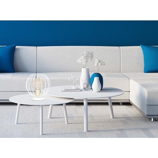 Lampe de table Kajaani blanche et dorée 1x E27