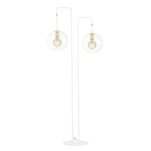 Kajaani white floor lamp with gold 2x E27