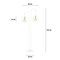 Emibig Emibig Kajaani lámpara de pie blanca con oro 2x E27 - Iluminación perfecta para cualquier espacio