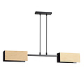 Emibig Emibig Lámpara colgante Rauma 2L negra y madera 2x E27 - Iluminación ideal para cualquier espacio