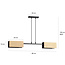 Rauma 2L hanging lamp black and wood 2x E27