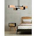Rauma 4L hanglamp zwart en hout 4x E27