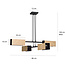 Emibig Emibig Lampe suspendue Rauma 4L noire et bois 4x E27 - Éclairage idéal pour votre salon