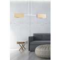 Lámpara colgante Rauma 2L blanco y madera 2x E27