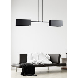 Lampe à suspension Lohja 2L noire 2x E27