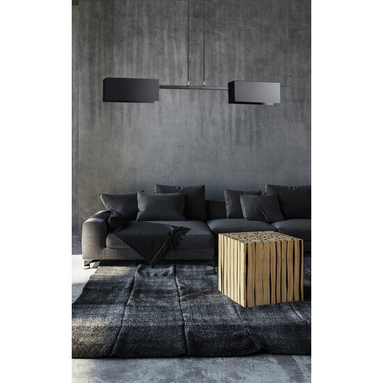 Lohja 2L hanging lamp black 2x E27