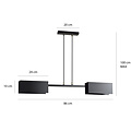 Lampe à suspension Lohja 2L noire 2x E27