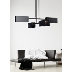 Lampe à suspension Lohja 4L noire 4x E27