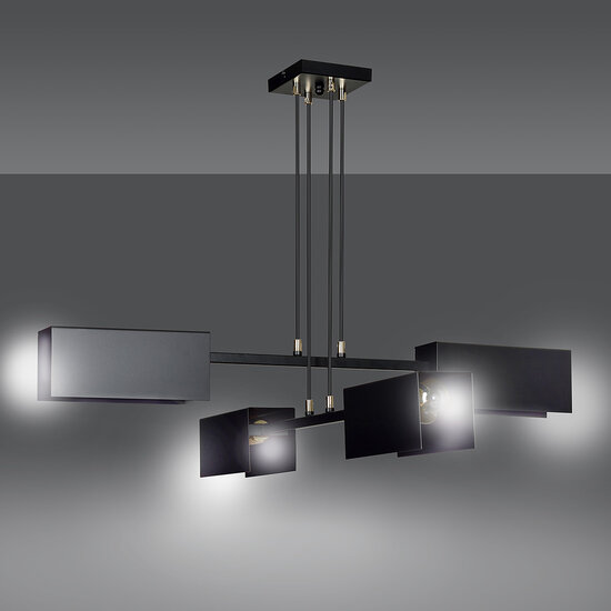 Lohja 4L hanging lamp black 4x E27