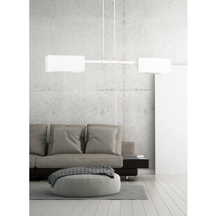 Lampe à suspension Lohja 2L blanche 2x E27