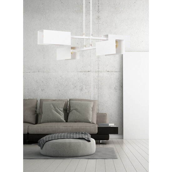 Lohja 4L hanging lamp white 4x E27