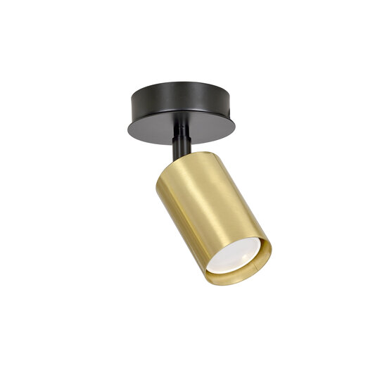 Emibig Emibig Kokkola zwart en gouden plafondlamp 1x GU10 richtbaar - Perfecte verlichting voor elke ruimte