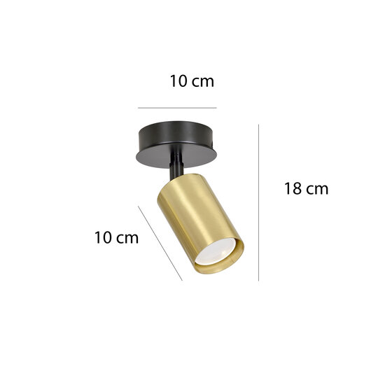 Emibig Emibig Kokkola zwart en gouden plafondlamp 1x GU10 richtbaar - Perfecte verlichting voor elke ruimte