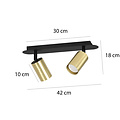 Emibig Emibig Kokkola 2L lampe de plafond noire et dorée 2x GU10 orientable - Éclairage idéal pour chaque espace