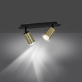 Plafonnier Kokkola 2L noir et doré 2x GU10 orientable