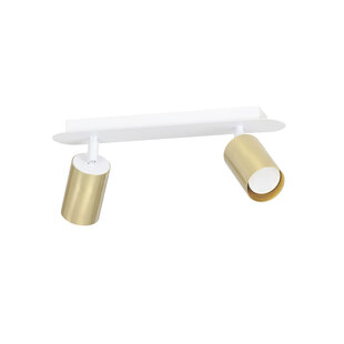 Kokkola 2L white and gold ceiling lamp 2x GU10 orientable