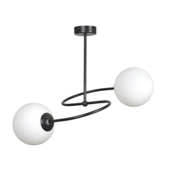 Emibig Tuusula black with white glass hanging lamp 2x E14