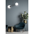 Emibig Emibig Tuusula zwart met wit glas hanglamp 2x E14 - Perfecte verlichting voor elke ruimte