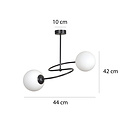 Emibig Emibig Tuusula zwart met wit glas hanglamp 2x E14 - Perfecte verlichting voor elke ruimte