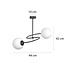 Tuusula black with white glass hanging lamp 2x E14