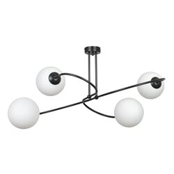 Emibig Tuusula 4L zwart met wit glas hanglamp 4x E14