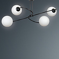 Lampe à suspension Tuusula 4L noire avec verre blanc 4x E14