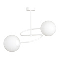 Tuusula white with white glass hanging lamp 2x E14