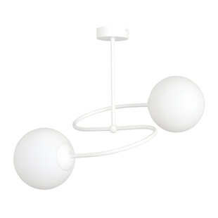 Emibig Tuusula wit met wit glas hanglamp 2x E14