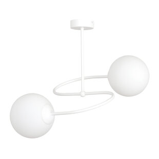Tuusula white with white glass hanging lamp 2x E14