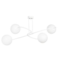 Emibig Tuusula 4L blanc avec lampe suspendue en verre blanc 4x E14