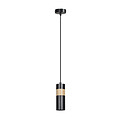 Emibig Emibig Kerava einzelne schwarze und hölzerne Pendelleuchte 1x GU10 - Ideal für eine gemütliche Atmosphäre in Ihrem Wohnzimmer