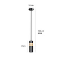 Kerava single black and wooden pendant lamp 1x GU10