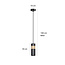 Suspension simple Kerava noire et bois 1x GU10