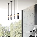 Suspension simple Kerava noire et bois 1x GU10