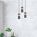 Suspension simple Kerava noire et bois 1x GU10