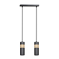 Kerava double black and wooden pendant lamp 2x GU10