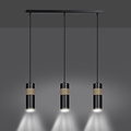 Emibig Emibig Kerava zwart en houten lange 3L hanglamp 3x GU10 - Perfecte verlichting voor elke ruimte