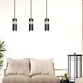 Emibig Emibig Kerava lampe suspendue longue 3L noire et en bois 3x GU10 - Éclairage parfait pour chaque espace